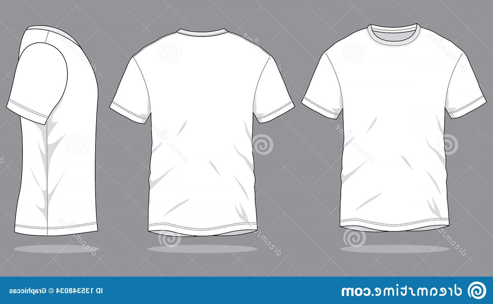 1920x1186 White T Shirt Vector Template Front Back Side View Gray Background