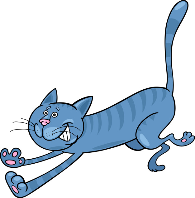626x634 Running Blue Tabby Cat Vector Premium Download