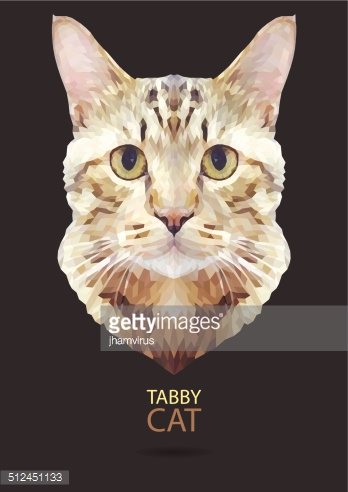 348x492 Tabby Cat Vector Polygon Geometric Premium Clipart