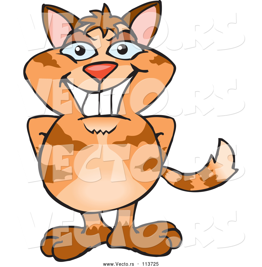 1024x1044 Vector Of Happy Cartoon Tabby Cat Standing