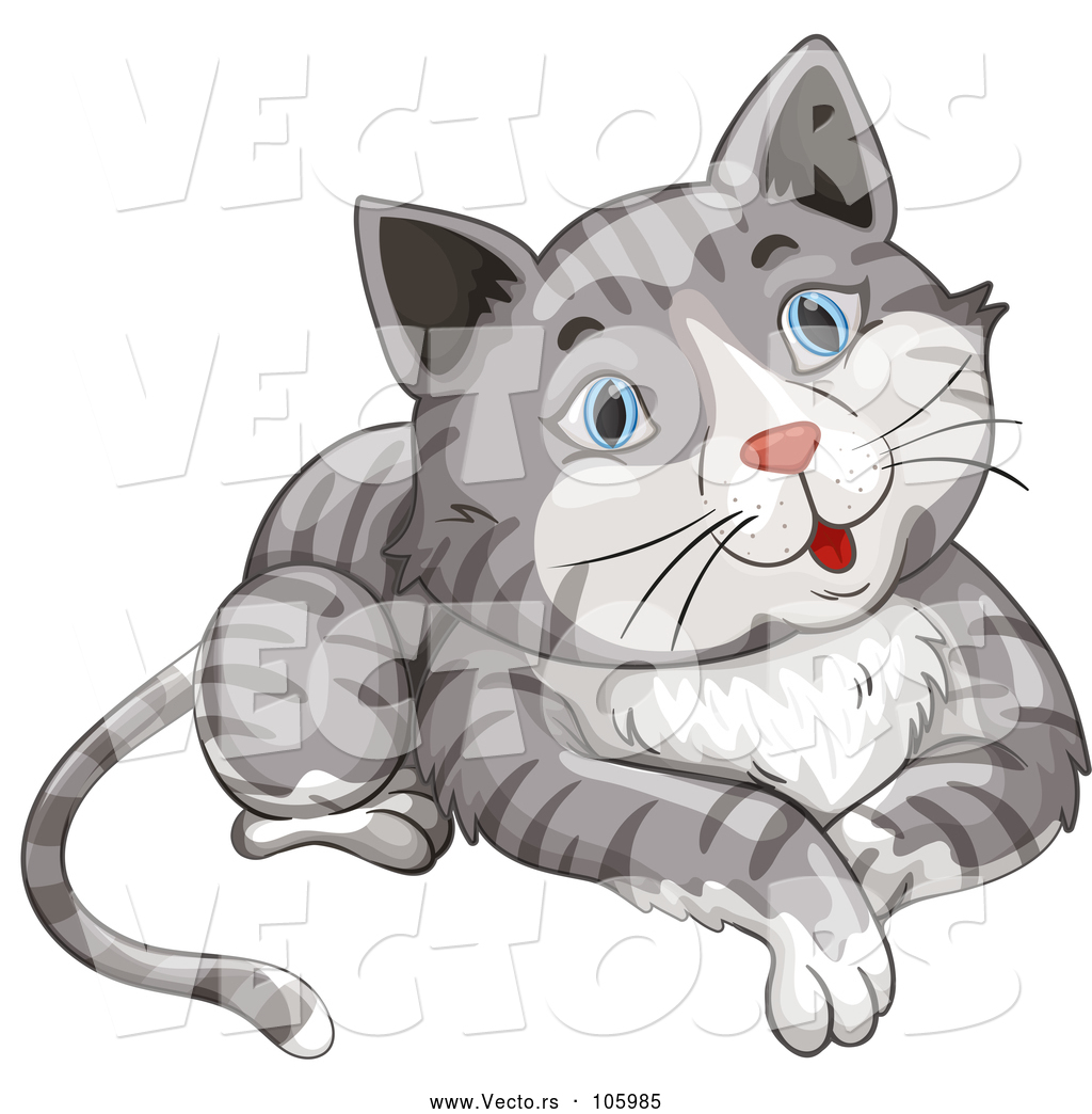 1024x1044 Vector Of A Happy Blue Eye, Gray Tabby Cat