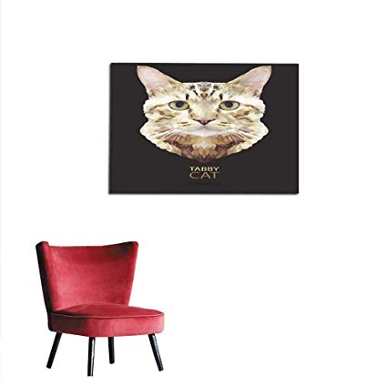425x425 Wall Paper Tabby Cat Vector Polygon Geometric Mural