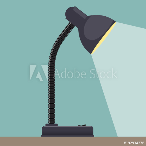 500x500 Modern Table Lamp Icon, Flat Design Style Desk L Vector