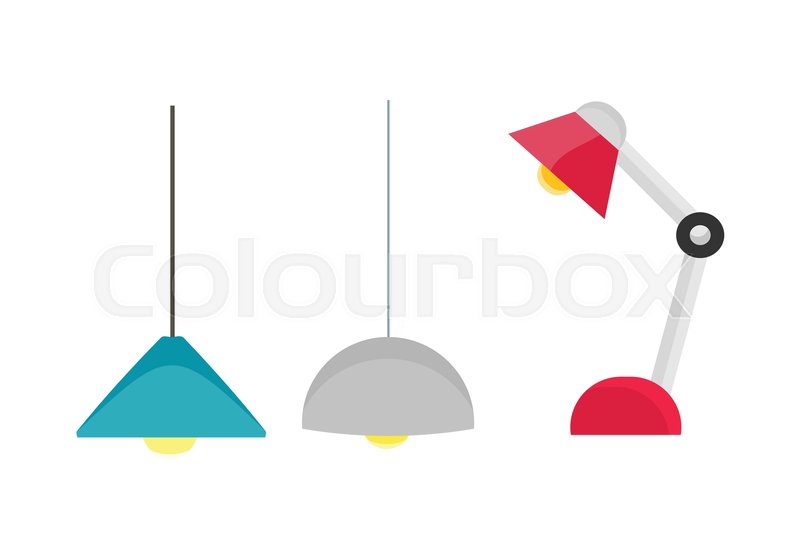 800x559 Ceiling Light And Table Lamp Vector Stock Vector Colourbox