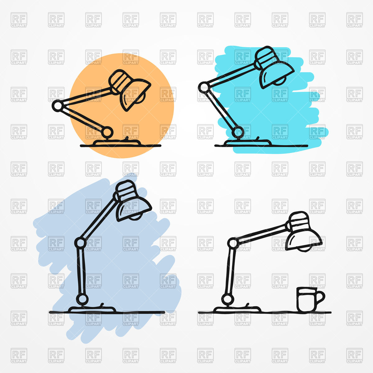 1200x1200 Collection Of Flexible Table Lamps Vector Image Of Icons