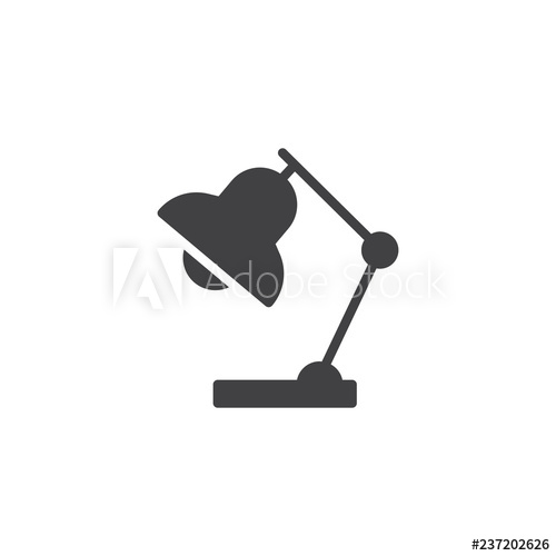 500x500 Desk Lamp Vector Icon Filled Flat Sign For Mobile Concept And Web
