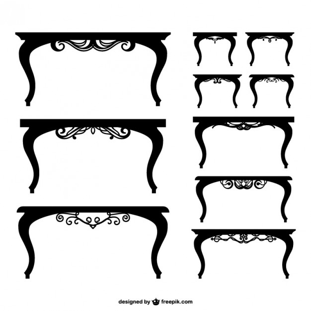 Black Tables Silhouettes Vector Free Download 626x626 Black Tables Silhouettes Vector Free Download
