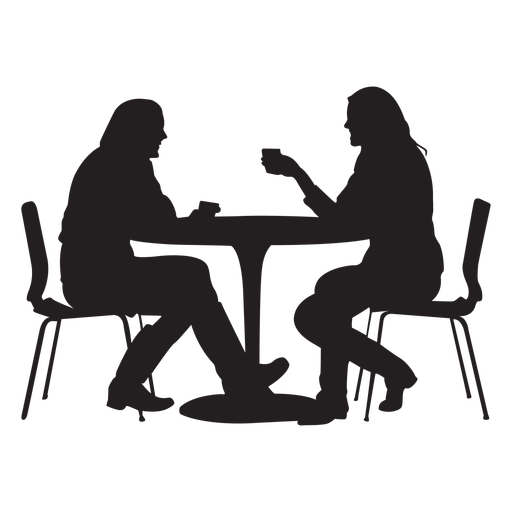 Couple Sitting On Dining Table Silhouette 512x512 Couple Sitting On Dining Table Silhouette