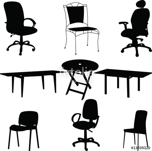 Chair And Table Silhouette Vector Stock Image And Royalty Free 500x499 Chair And Table Silhouette Vector Stock Image And Royalty Free