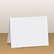 Realistic White Blank Folded Paper Card Standing On Wooden Table 180x180 Realistic White Blank Folded Paper Card Standing On Wooden Table