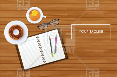 Notebook Glasses, Donut And Cup Of Tea On Wooden Table 400x265 Notebook Glasses, Donut And Cup Of Tea On Wooden Table