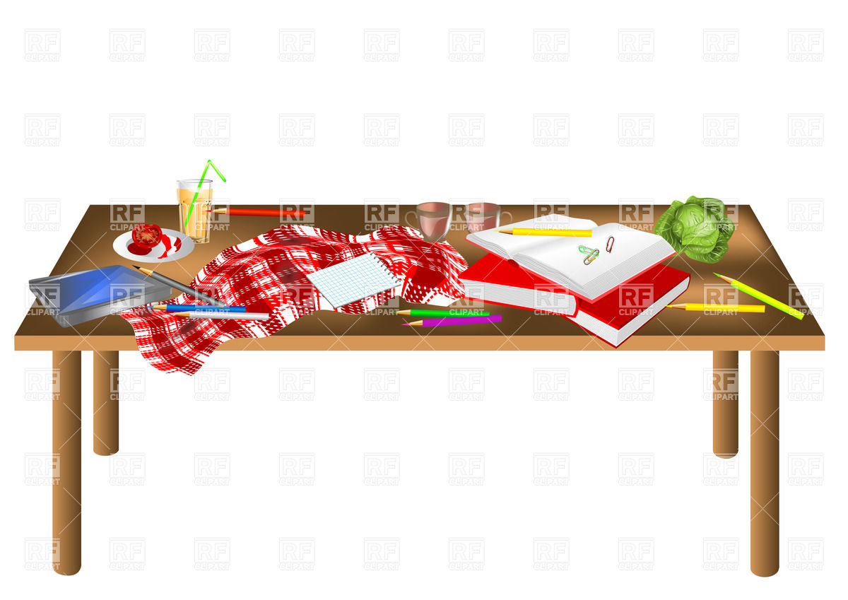 Messy Table Isolated On A White Background Vector Image Of Objects 1200x849 Messy Table Isolated On A White Background Vector Image Of Objects