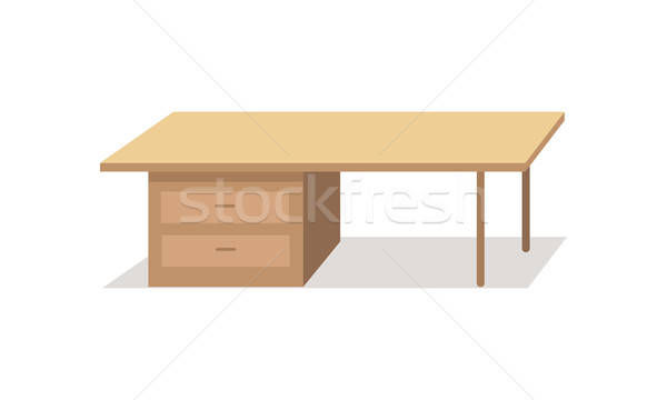 Table Vector Illustration In Flat Design Vector Illustration 600x360 Table Vector Illustration In Flat Design Vector Illustration