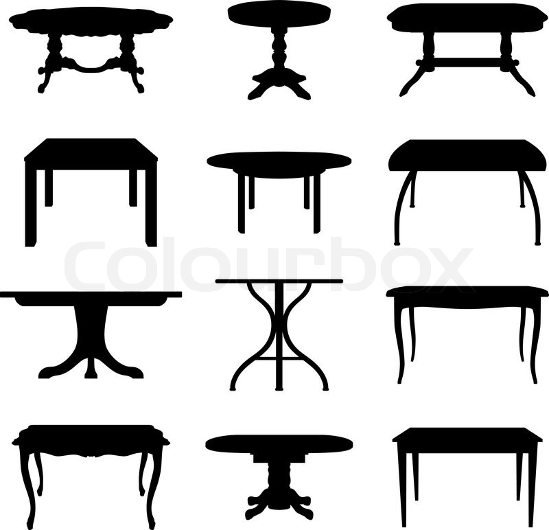 Collection Of Different Tables Stock Vector Colourbox 800x772 Collection Of Different Tables Stock Vector Colourbox