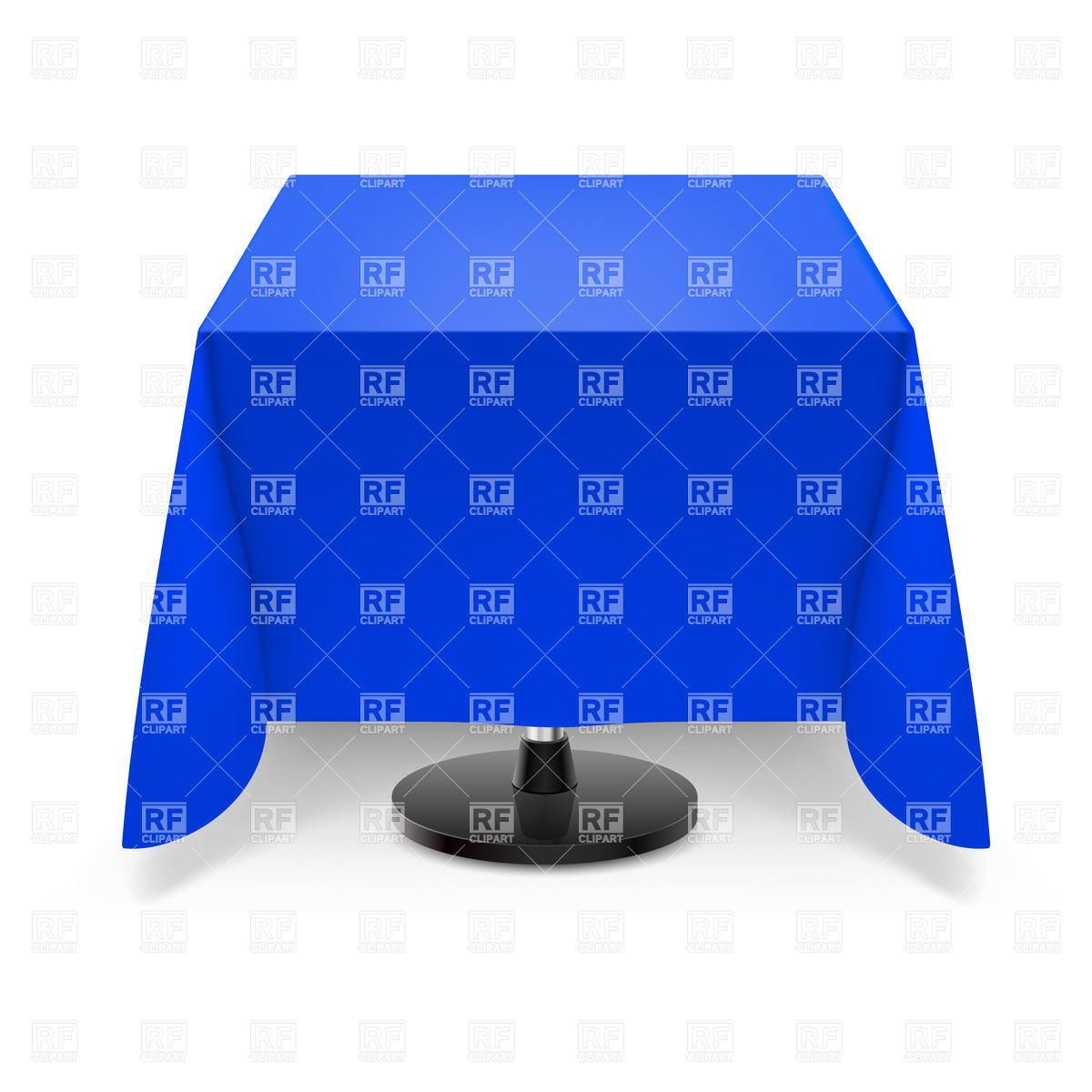 1200x1200 Square Dining Table With Blue Tablecloth Vector Image Of Objects