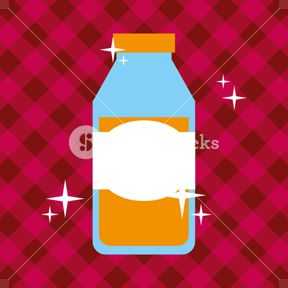 1000x1000 Juice Orange Bottle Glass Shiny And Tablecloth Vector Illustration