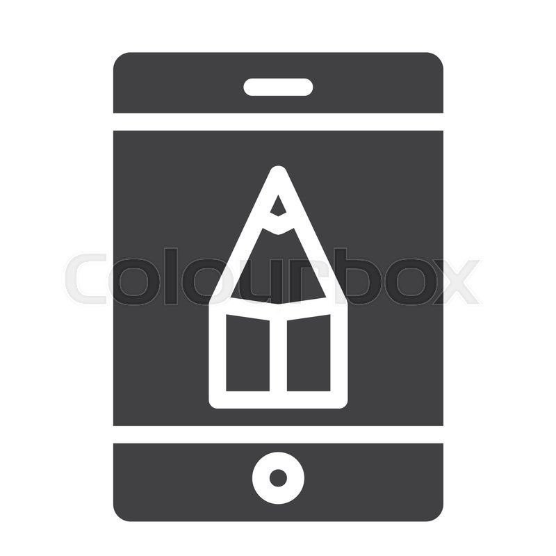 800x800 Tablet With Pen Icon Vector, Filled Stock Vector Colourbox
