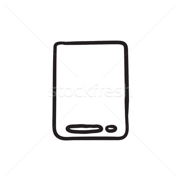 600x600 Touch Screen Tablet Sketch Icon Vector Illustration Andrei