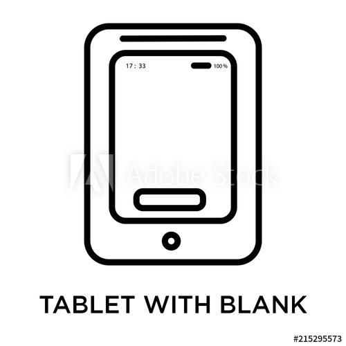 500x500 Tablet With Blank Screen Icon Isolated On White Background Simple