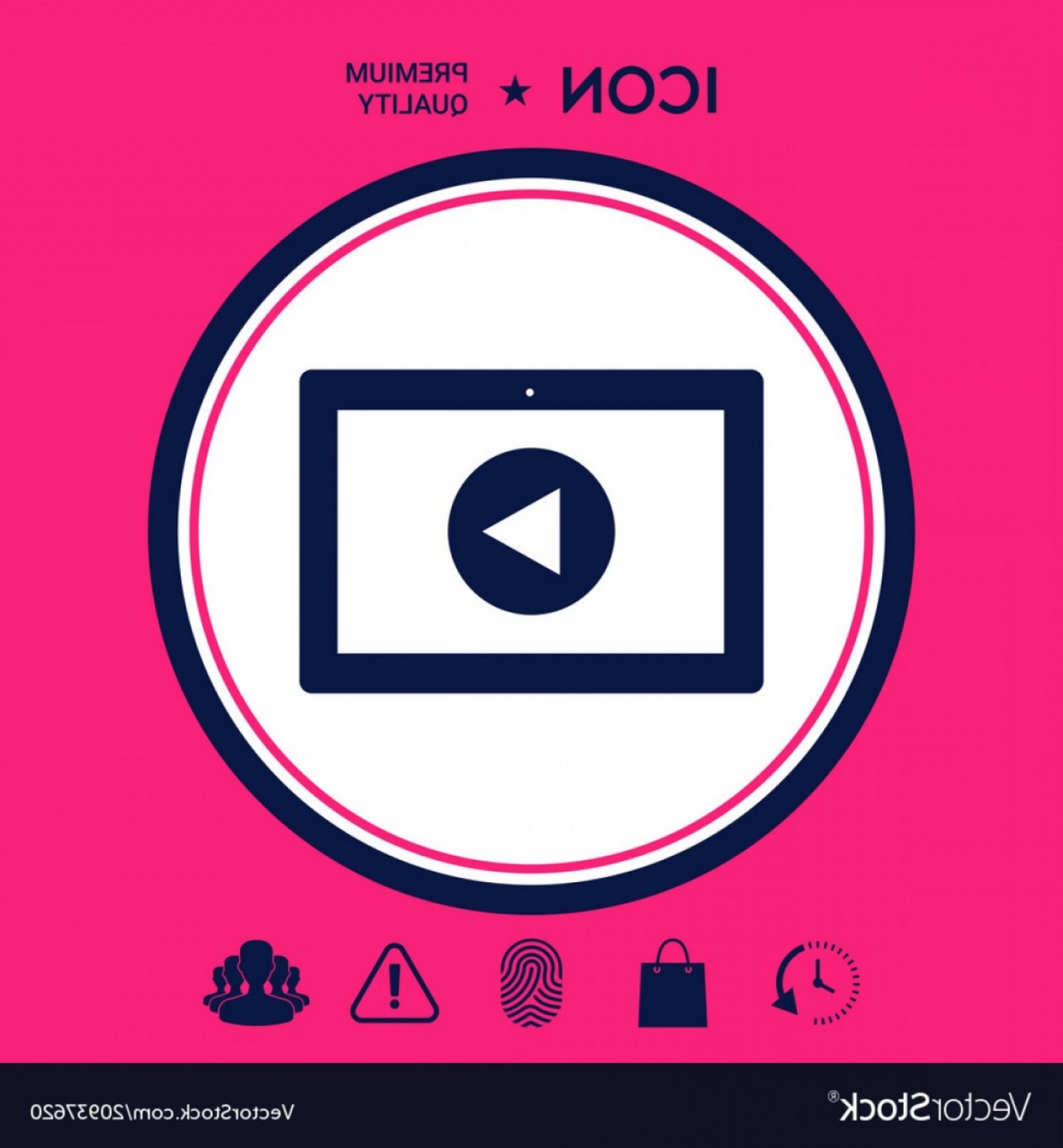 1728x1866 Computer Tablet With Play Button Icon Vector Studiogrfx