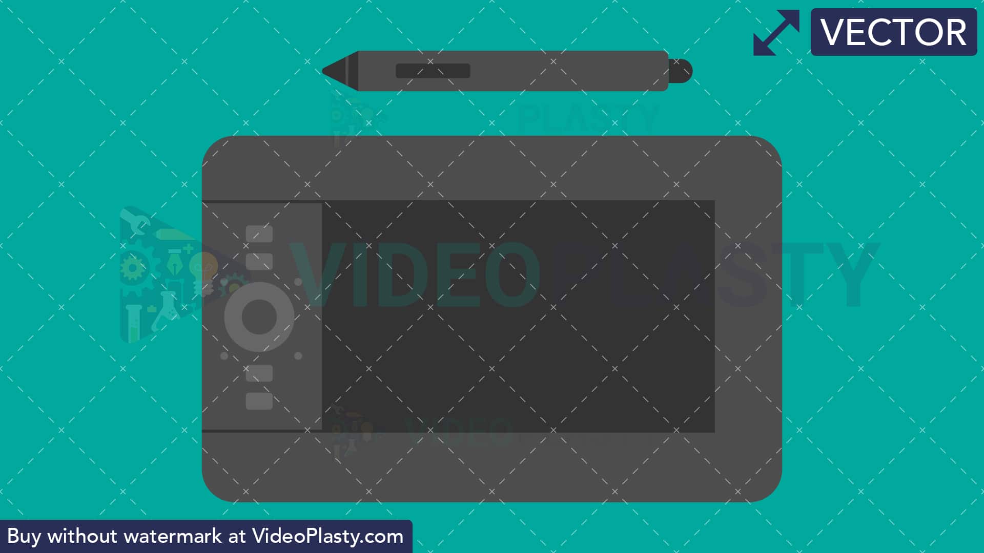 1920x1080 Graphic Tablet Flat Icon