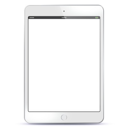 450x450 White Tablet Pc With Blank Screen Vector Illustration Royalty