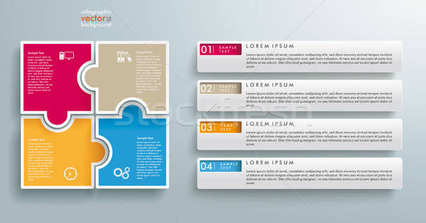 600x315 Rectangle Puzzle Pieces Tabs Vector Illustration