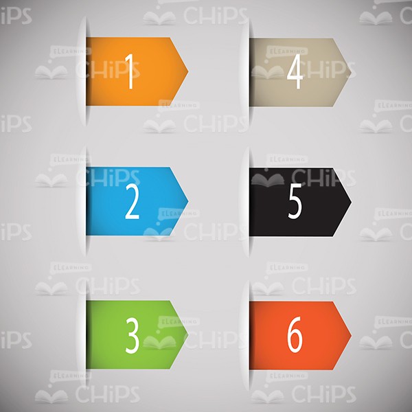 600x600 Six Colorful Tabs Vector Image