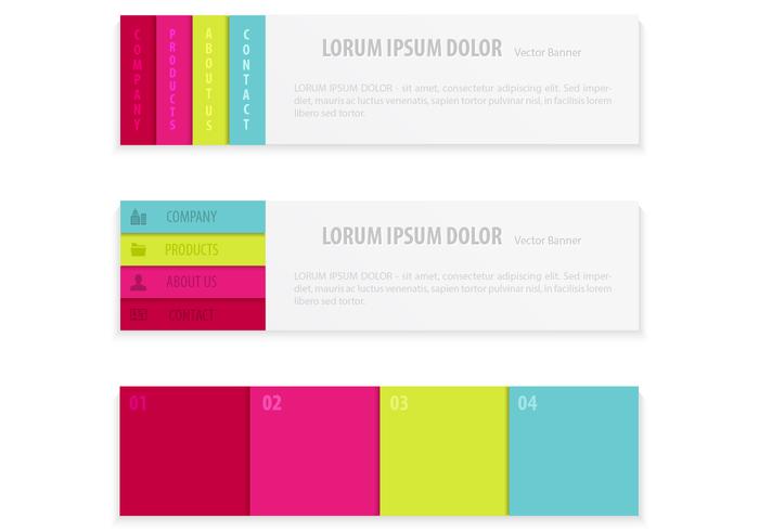 700x490 Tabs Navigation Banner Vector