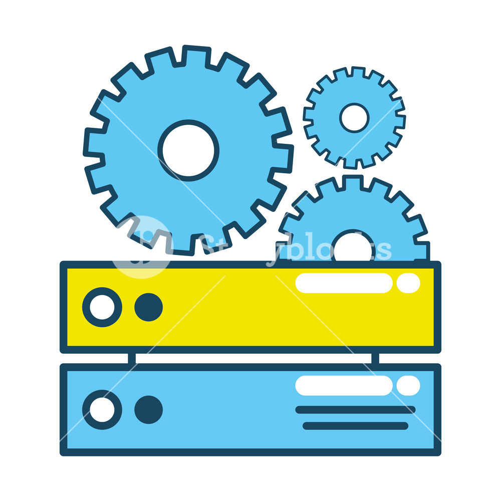 1000x1000 Technology Computer Support Gears With Tabs Cartoon Vector
