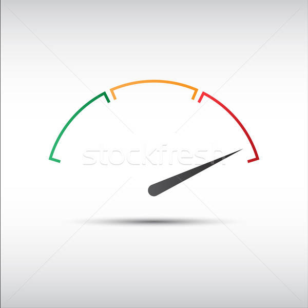 600x600 Simple Vector Tachometer With Indicator In Red Part, Speedometer