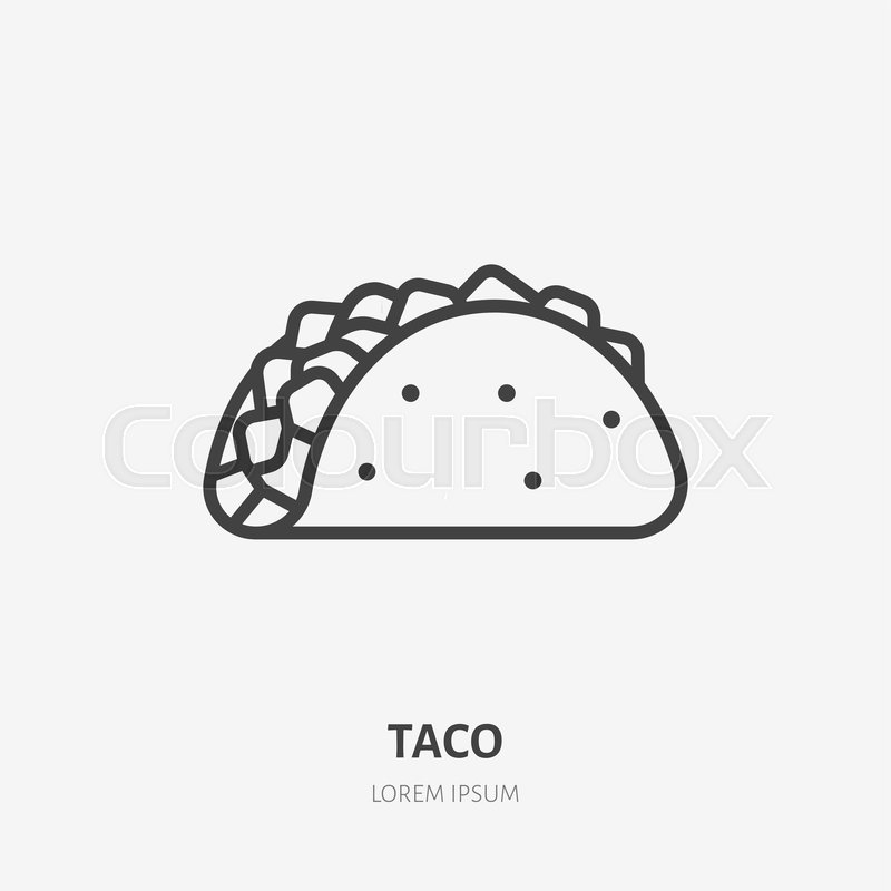 800x800 Taco Flat Line Icon Vector Thin Sign Stock Vector Colourbox