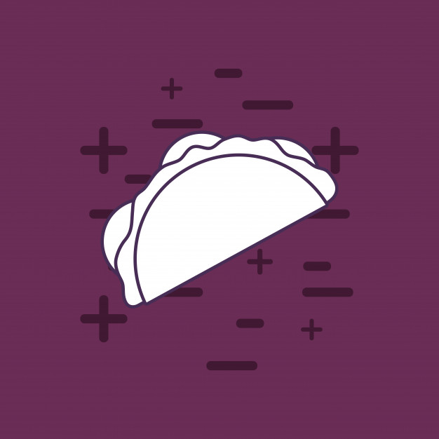 626x626 Taco Icon Over Purple Background, Colorful Line Design Vector