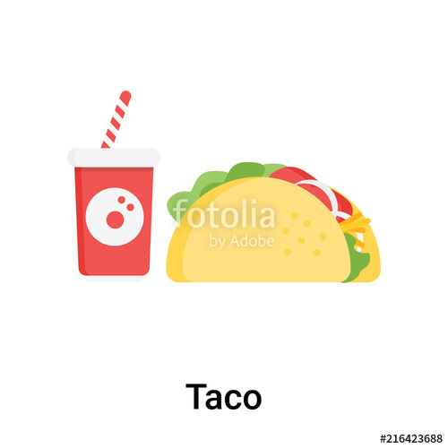 500x500 Taco Icon Vector Sign And Symbol Isolated On White Background