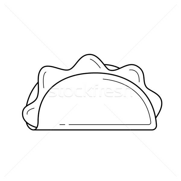 600x600 Taco Vector Line Icon Vector Illustration Andrei Krauchuk