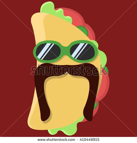 450x470 Vector Taco Cartoon Taco With Glasses Taco With Mustache Taco