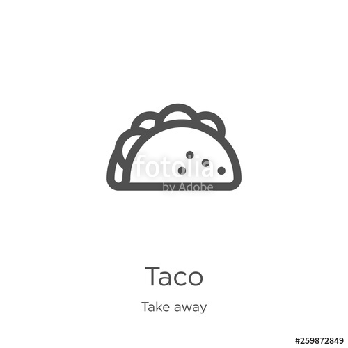 500x500 Taco Icon Vector From Take Away Collection Thin Line Taco Outline