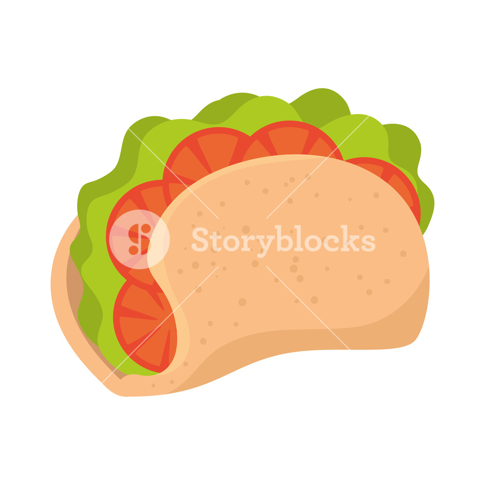 1000x1000 Taco Mexican Food Icon Vector Illustration Design Royalty Free