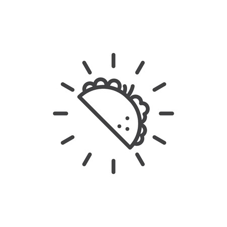 450x450 Thin Line Taco Icon On White Background Royalty Free Vector Graphics