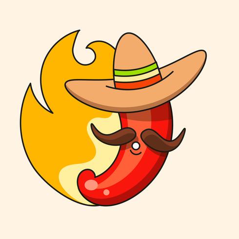 490x490 Retro Hot Mexican Icon Fast Food Vector Background Organic
