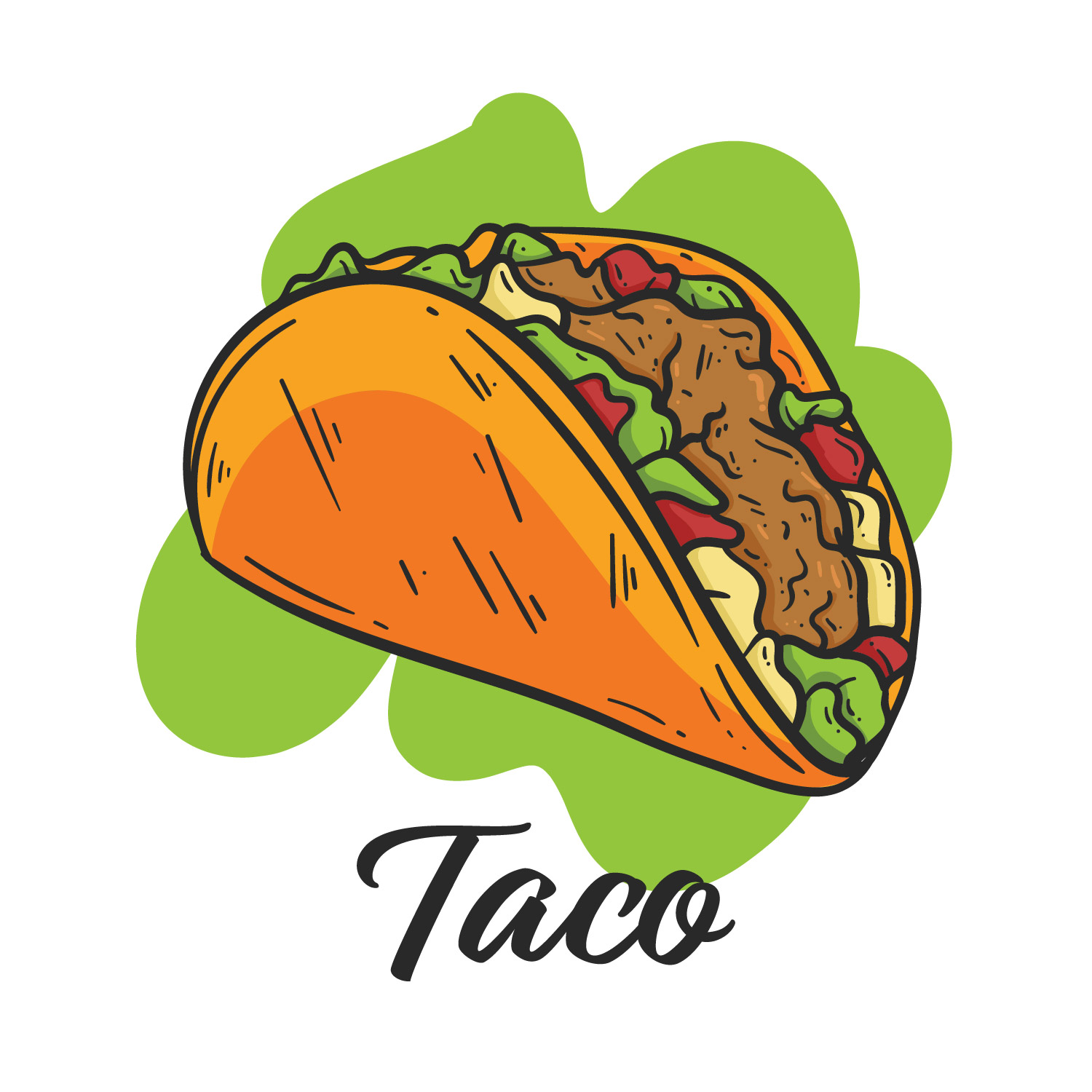 1500x1500 Mexican Taco Free Vector Art