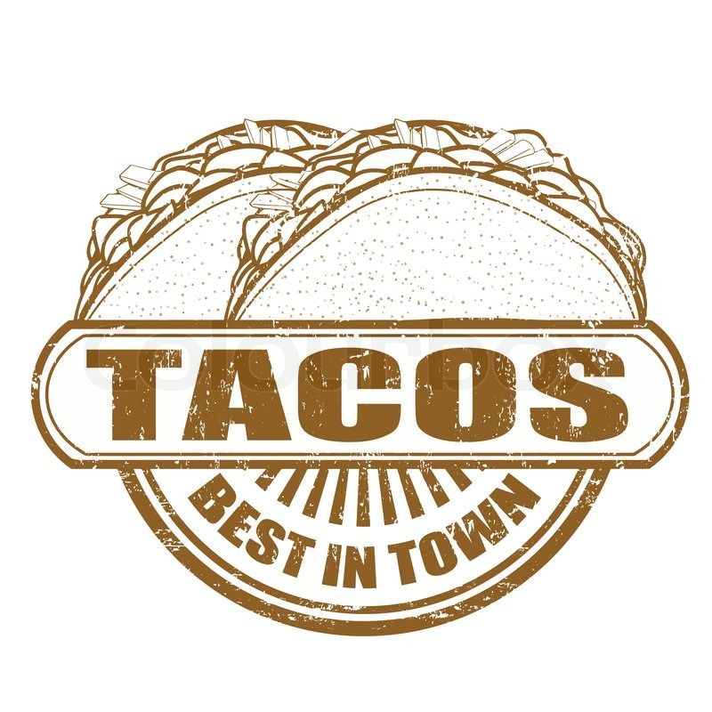 800x800 Tacos Grunge Rubber St Vector Illustration Vector