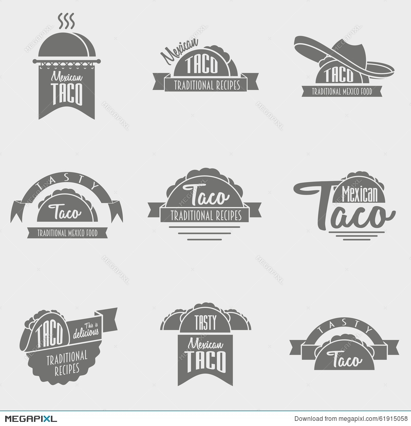 800x830 Vector Set Of Taco Logo Concepts Illustration