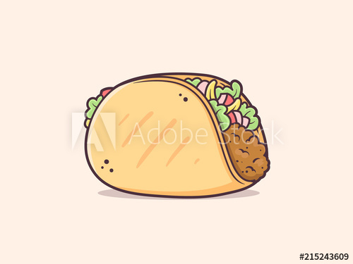 Mexican Taco Vector Illustration 500x375 Mexican Taco Vector Illustration