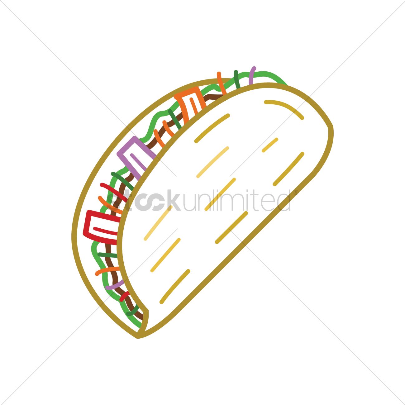 Taco Vector Image 1300x1300 Taco Vector Image