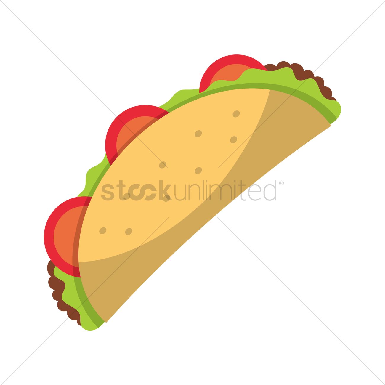 Taco Vector Image 1300x1300 Taco Vector Image