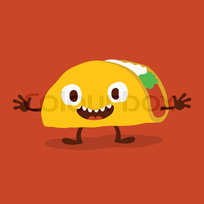 Cute Funny Cartoon Taco Vector Stock Vector Colourbox 800x800 Cute Funny Cartoon Taco Vector Stock Vector Colourbox