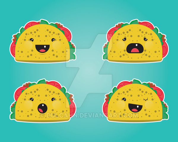 600x479 Emotional Tacos Vector Art