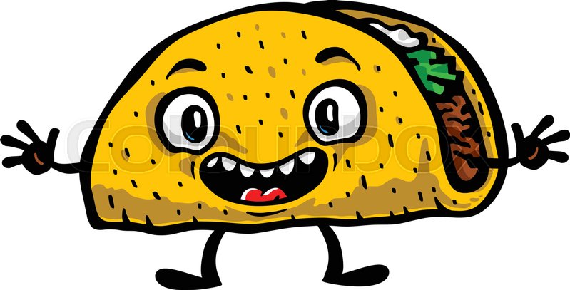 799x407 Cute Funny Cartoon Taco Vector Stock Vector Colourbox
