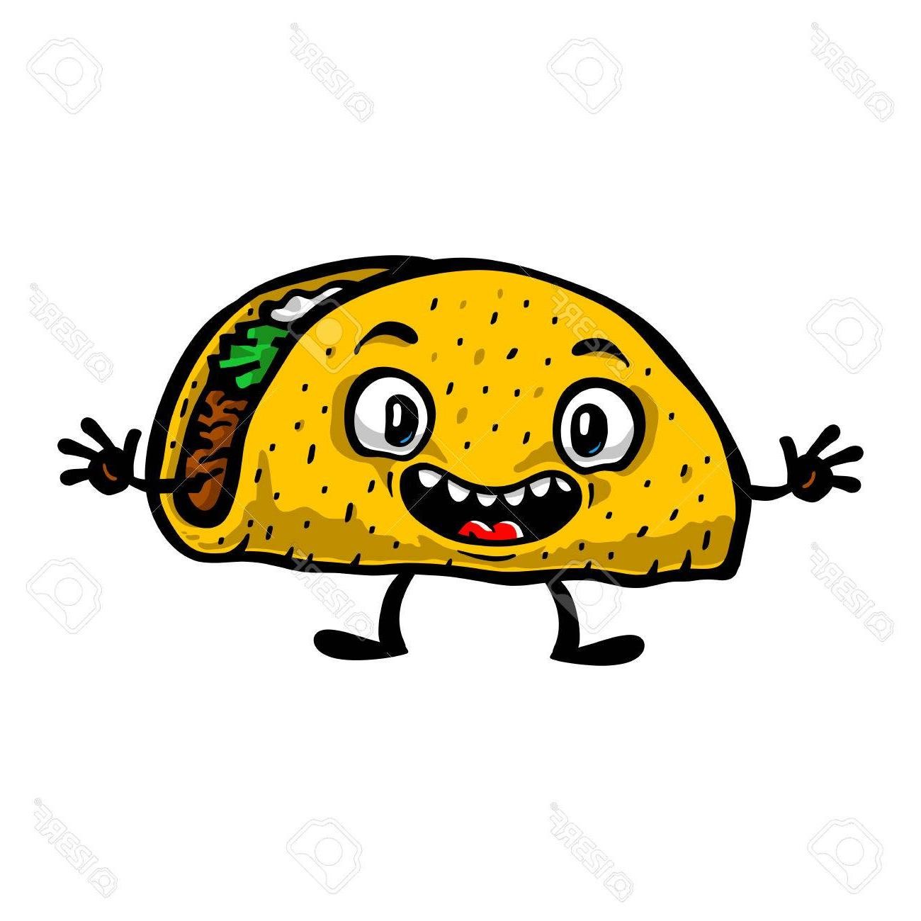 1300x1300 Hd Cute Funny Cartoon Taco Vector Illustration Cdr Within Cartoon